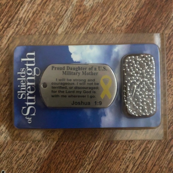 Military style Tag Necklace JOSHUA 1:19 - Picture 2 of 3